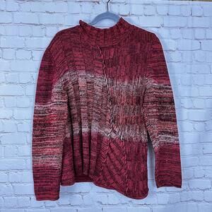 Paolo Todesco Italian Crafted‎ Sweater Cozy Red Knit Asymmetrical Hem